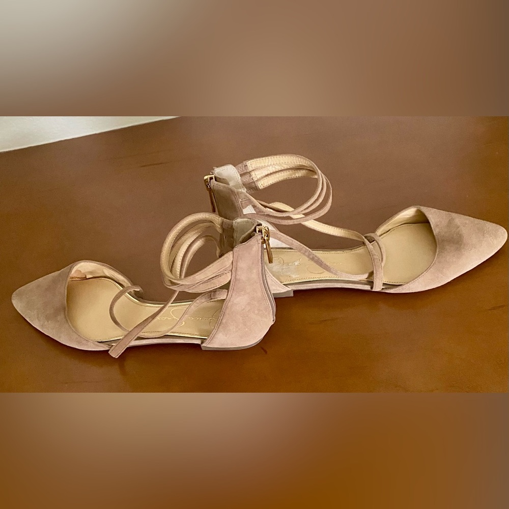 Jessica Simpson Pointed Flats with Ankle Straps
